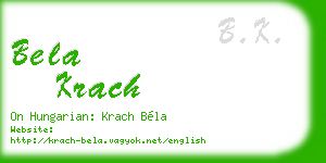 bela krach business card